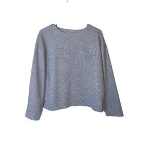 A New Day Gray Ribbed pattern Long-Sleeve Shirt With Pocket Small